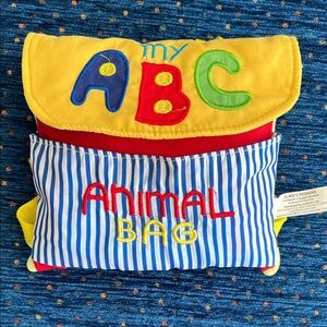 Colorful portable ABC Animal Bag w/ corresponding Velcro animals **missing two**